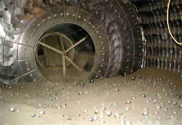 Inside of Cement Ball Mill