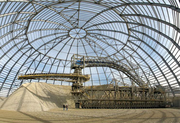 Stacker Reclaimer Roof Stacker, reclaimer, stacker and reclaimer, bulk material storage, roof, mining storage, heavy duty industry, heavy duty industry equipment, Stacker-Reclaimer and Roof